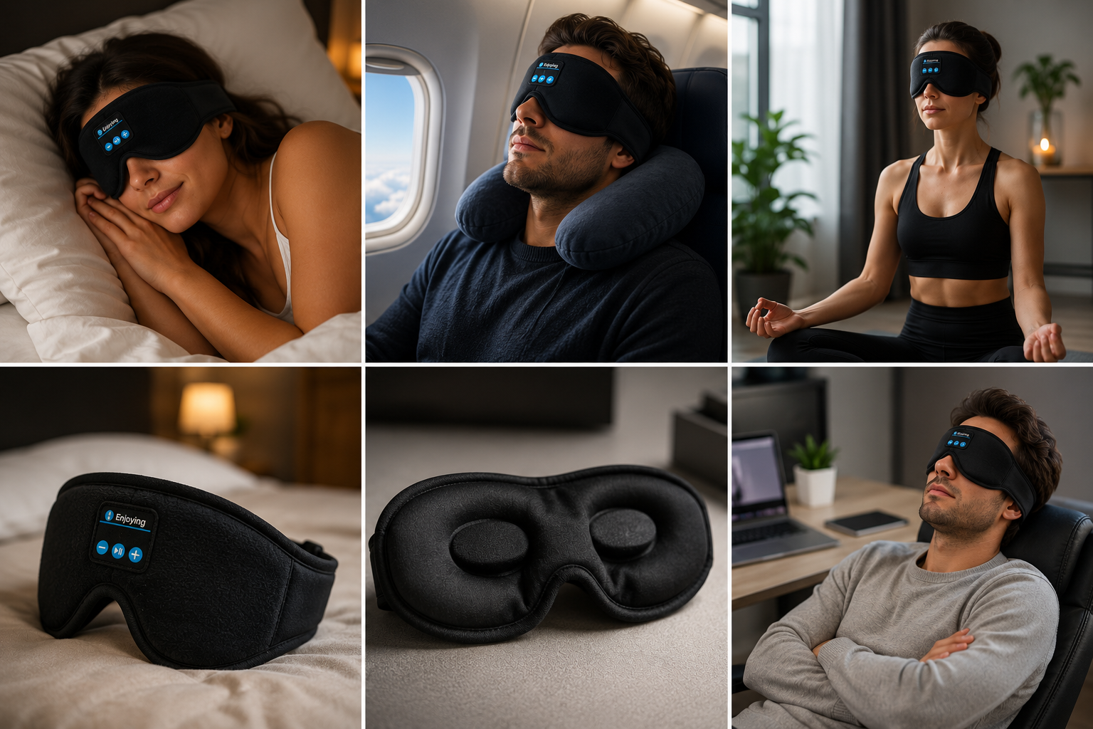 SleepAura | Masque de Sommeil Bluetooth avec Musique Intégrée