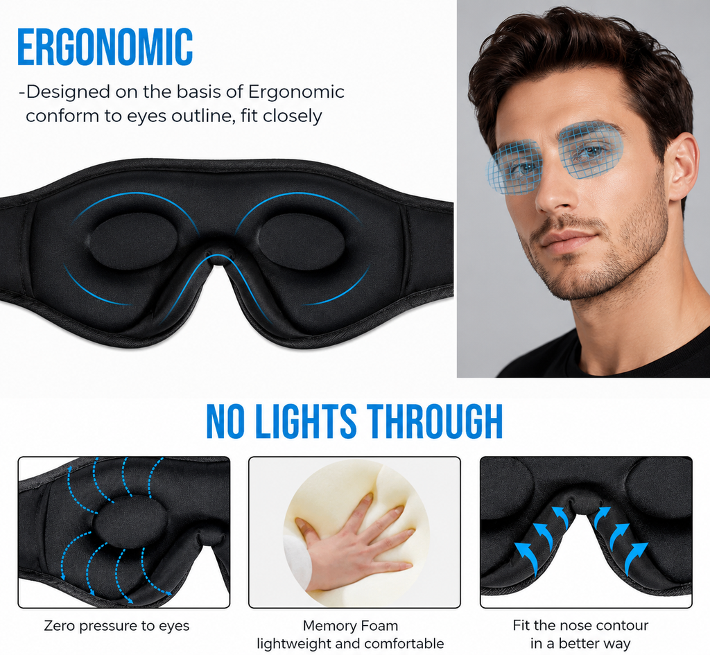 SleepAura | Masque de Sommeil Bluetooth avec Musique Intégrée